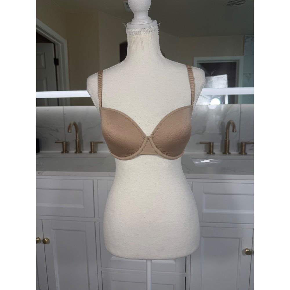 ThirdLove 24/7 Classic T-Shirt Bra Womens 32D½ Nude Beige Memory Foam Underwire